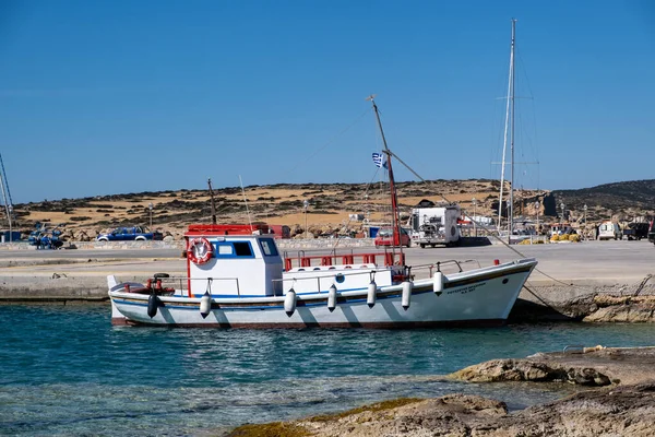 Greece Koufonisi Island Cyclades May 2021 Traditional Wooden Fishing Boat — Stock Photo, Image
