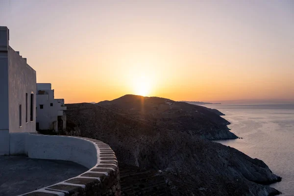 Folegandros Island Sunset Cyclades Greece Breathtaking View Aegean Sea High — Photo