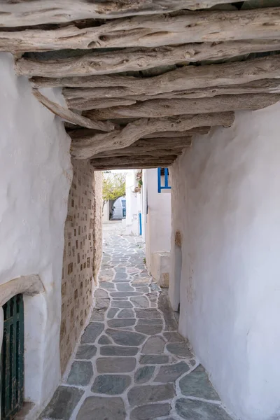 Isla Folegandros Grecia Cícladas Calle Estrecha Kastro Antiguo Castillo Pueblo — Foto de Stock