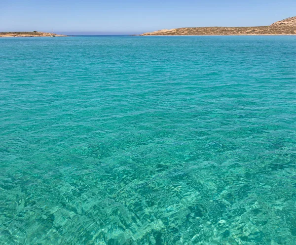 Cyclades Islands Rinia Bay Clear Transparent Water Greece Turquoise Blue — Stock Photo, Image