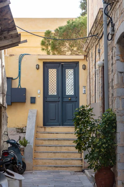 Destinazione Isola Syros Cicladi Grecia Scale Pietra Guida All Ingresso — Foto Stock