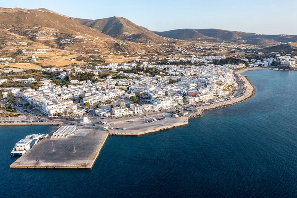 Острів Парос Греція Травня 2021 Року Місто Парікія Cityscape Harbour — стокове фото