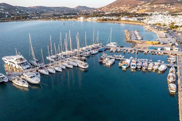 Grecia Isola Paros Cicladi Maggio 2021 Porto Parikia Marina Vista — Foto Stock