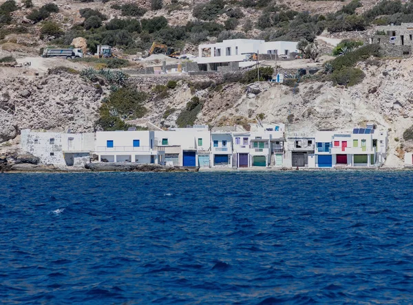 Milos Island Klima Fishing Village Cyclades Greece Seafront Traditional Fishermen — Stock Photo, Image