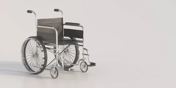 Behindertenrollstuhl Leer Isoliert Auf Grauem Hintergrund Medizinische Geräte Für Körperliche — Stockfoto