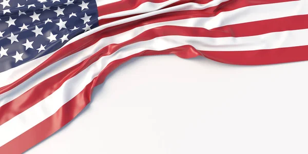 America Flag United States Sign Symbol Rippled Textile Placed White — Stock Photo, Image