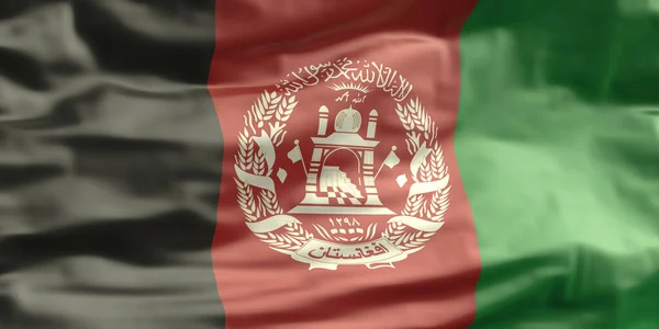 아프가니스탄의 이슬람 공화국 서명하다 아프가니스탄 국기흔들고 있습니다 아프가니스탄의 현수막 — 스톡 사진