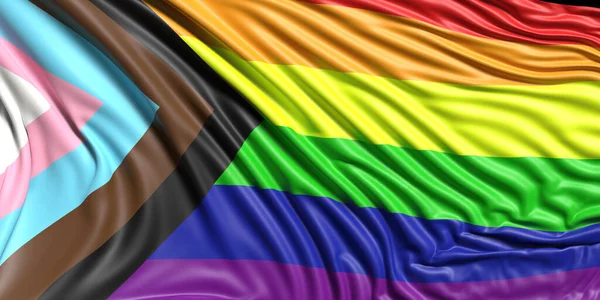 Lgbt Progresso Bandeira Redesenhar Orgulho Gay Arco Íris Novo Sinal — Fotografia de Stock