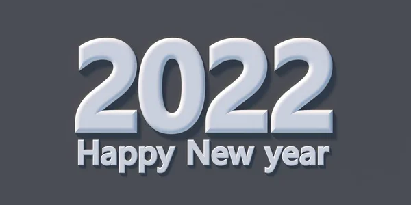 2022 Gelukkig Nieuwjaar Witte Tekst Tegen Grijze Achtergrond Wenskaart Wens — Stockfoto