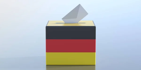 Elecciones Alemania 2021 Contenedor Votación Bandera Nacional Alemana Sobre Fondo —  Fotos de Stock