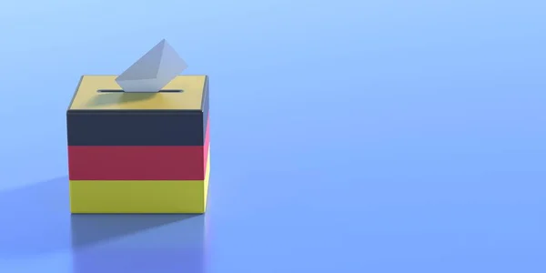 Γερμανία Εκλογές 2021 Γερμανική Εθνική Σημαία Δοχείο Ψηφοφορίας Μπλε Χρώμα — Φωτογραφία Αρχείου