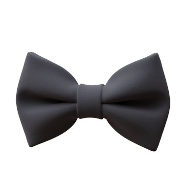 Black bow tie isolated on white, ormal and elegant accessory. 3d render