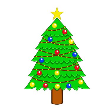 Noel ağacı ücretsiz illüstrasyon renk vektörü