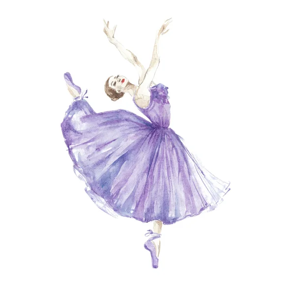 Watercolor ballerina  painted — Stock Photo, Image