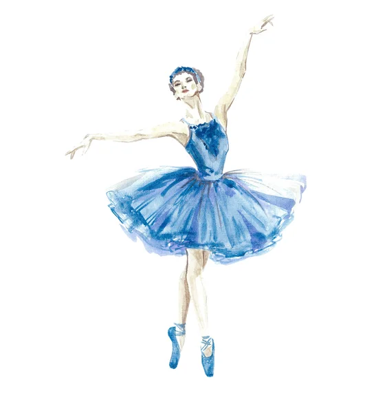Акварель балерина пофарбовані — стокове фото