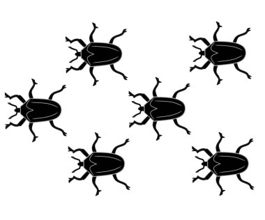 Siyah böcek hayvan vektör silueti çizimi