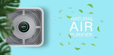 Temiz toz PM2.5 kaldırma filtresi ile bule arkaplan hava temizleyici