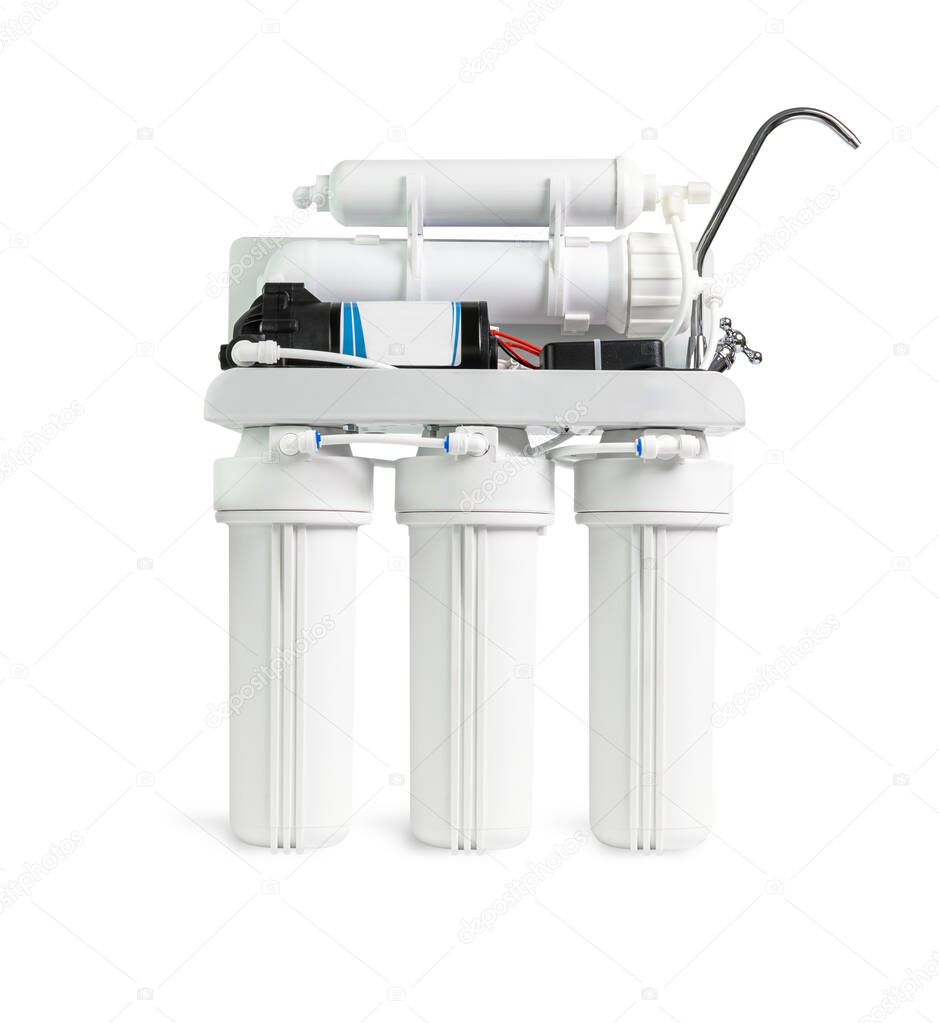 Ro Water purifier filter isolation on a white background with a cliping path.