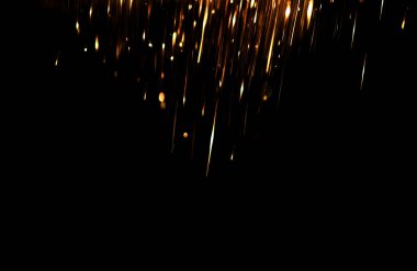 Pırıl pırıl ışıklar arka plan. Altın ve siyah. & Odaklan