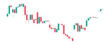Bullish şamdan grafiği borsada ve kripto ticaretinde güçlü bir artış eğilimi gösteriyor. Temiz vektör illüstrasyonu, finansman bilgi yatırımı ve ticaret tasarımı için beyaz arkaplanda izole edildi.