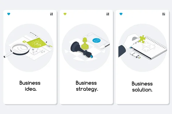 Business Mobil Applikation Banner Som Idéaffärsidé Strategi Och Lösning Företagets — Stock vektor