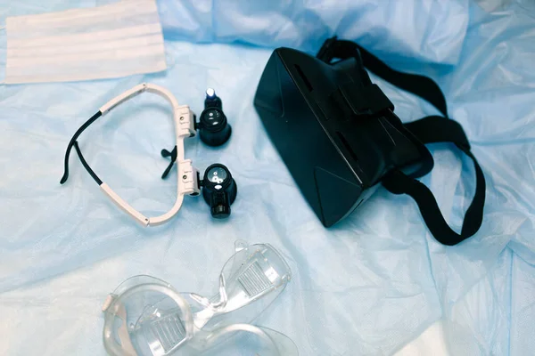 Gafas Quirúrgicas Prismáticos Gafas Casco Realidad Virtual Concepto Las Últimas — Foto de Stock
