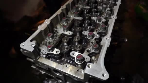 Silnik Samochodowy Naprawa Silników Diesla Garażu — Wideo stockowe