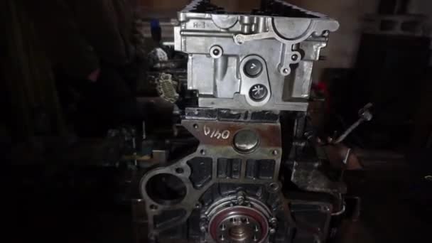 Mechanic Repairing Car Engine — Stock Video