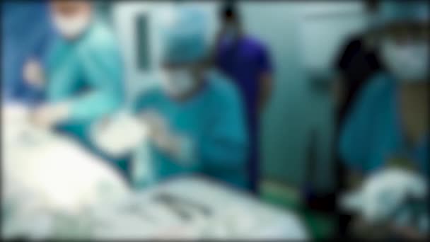 Rozmazané Pozadí Chirurgického Zákroku Chirurga Operačním Sále — Stock video