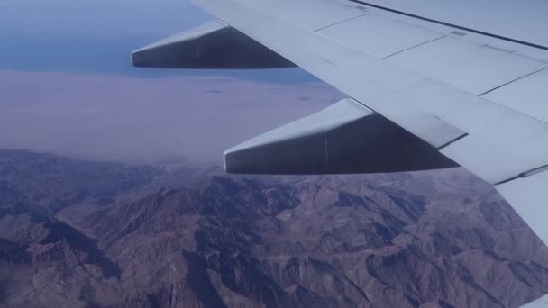 Pohled Okna Letadla Let Přes Sinai Hory Egypta — Stock video