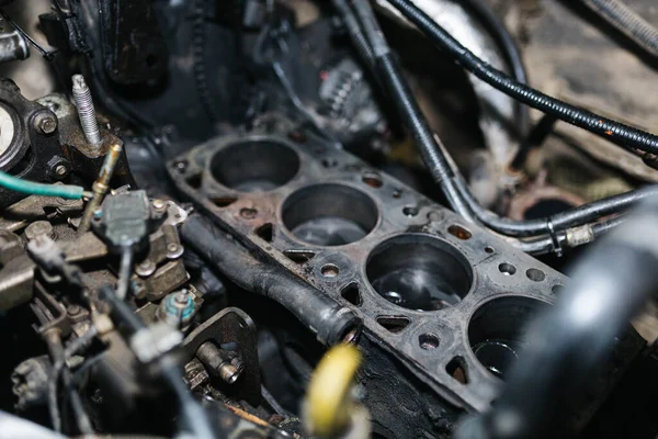 Reparación Del Motor Del Coche Sustitución Junta Culata —  Fotos de Stock