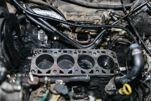 Reparación Del Motor Bloque Cilindro Reemplazo Culata —  Fotos de Stock