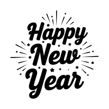 Yeni yılınız kutlu olsun. Tatil sezonu için modern tipografi tasarımı.