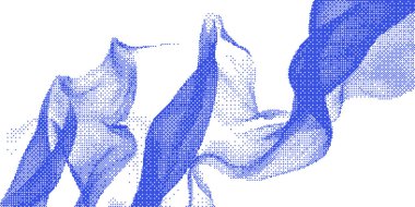 Tasarım için beyaz arkaplan grafik kaynağı üzerinde mavi pixelated kumaş dalgaları