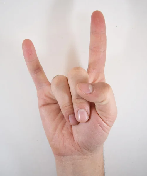 Fatto a mano simbolo "rock on" — Foto Stock