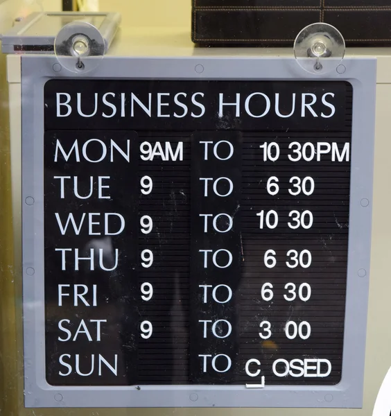 Business opening hours