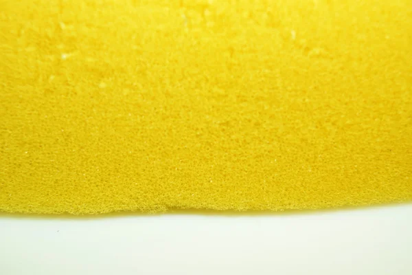 Spugna gialla con scrubber verde - isolata — Foto Stock