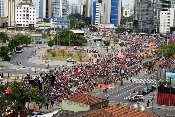 #Foratemer διαμαρτυρίας στο Σάο Πάολο, Βραζιλία — Φωτογραφία Αρχείου