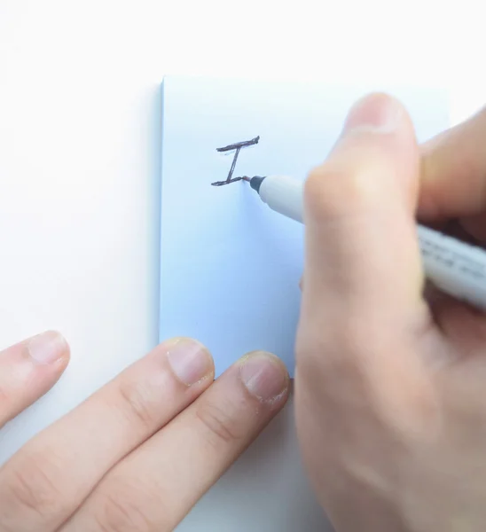 Hand schrijven "I love you!" — Stockfoto