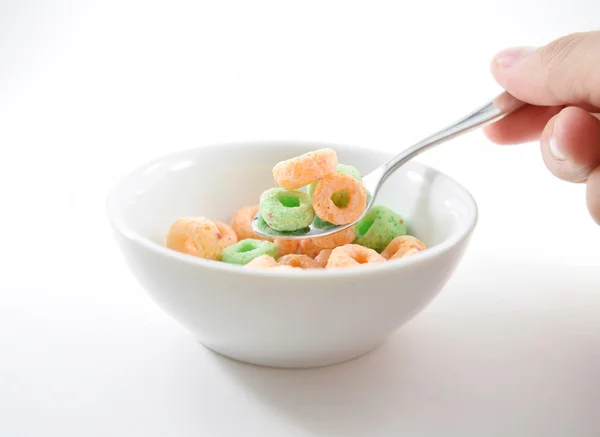Cucchiaio scavare colorato o a forma di cereale zuccherino — Foto Stock