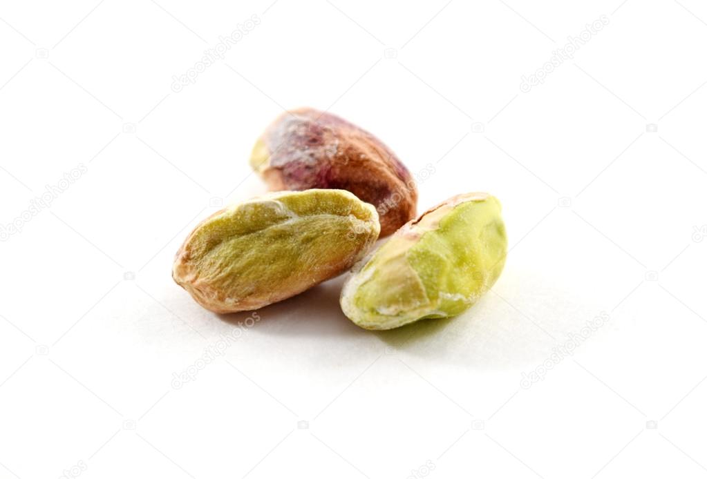 Shelled pistachios isolated