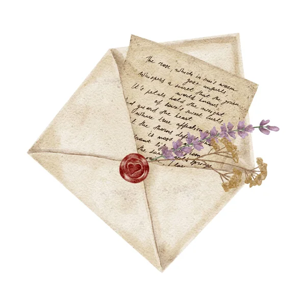 Zarf ve balmumu mühür ile sıcak nötr gölgeler, suluboya klipsleri. Sevgililer Günü kırtasiyesi, düğün kartları, markalaşma unsurları, planlayıcılar, ambalaj grafikleri için tasarlandı