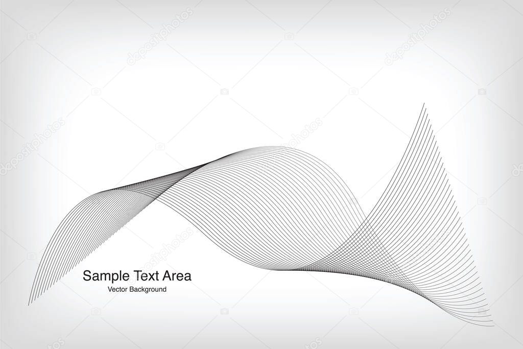 Abstract Modern Line, Wave Designed On Black Background With Sample Text Area
