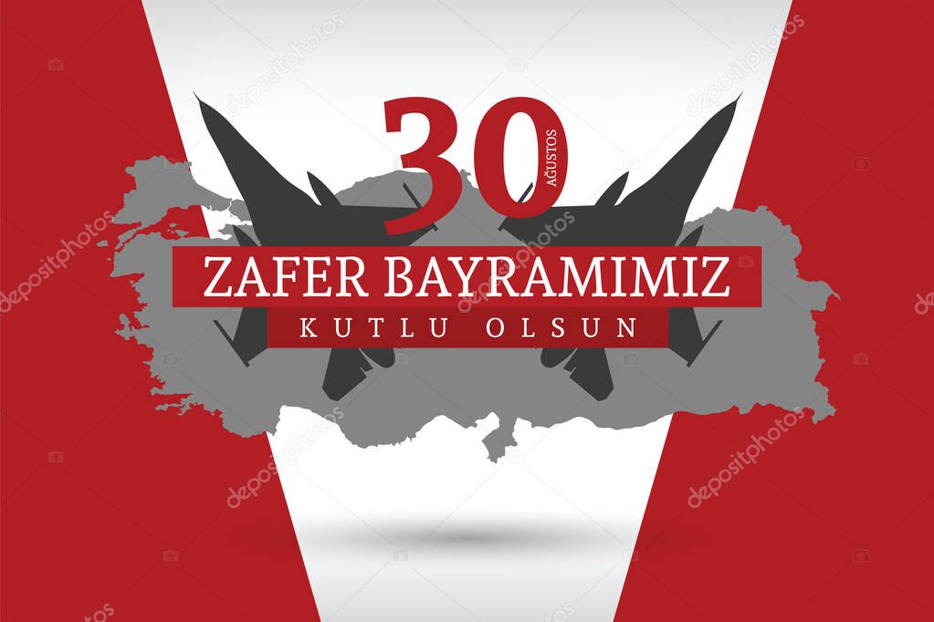August 30 Victory Day Celebration Banner Design, Happy Victory Day, Republic of Turkey