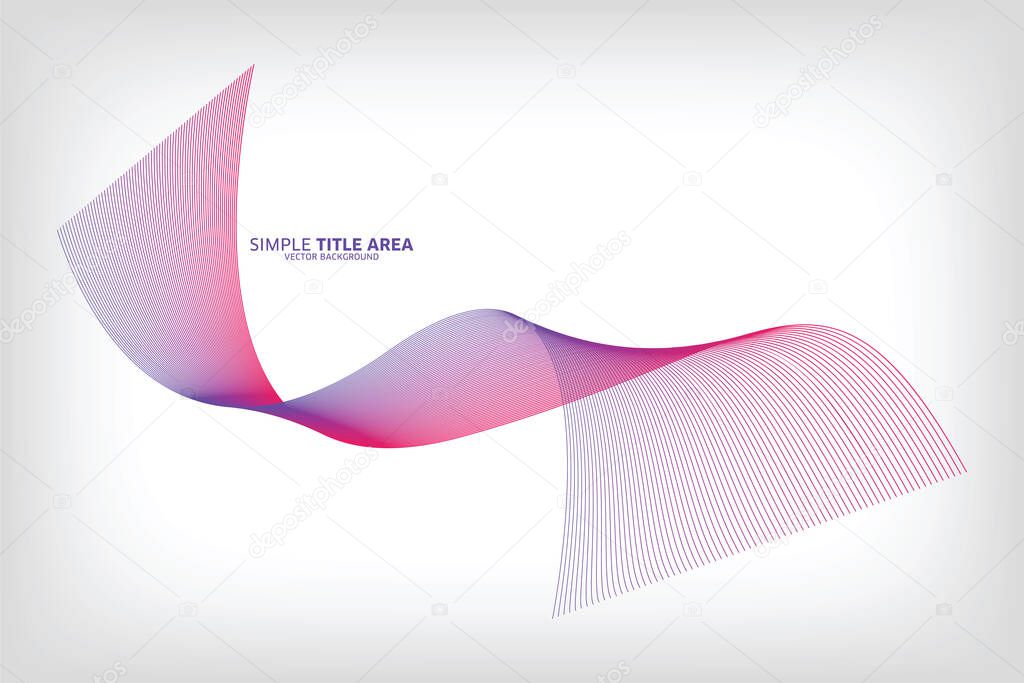 Abstract Modern Line, Wave Designed On White Background With Title Text Area, Purple and Pink
