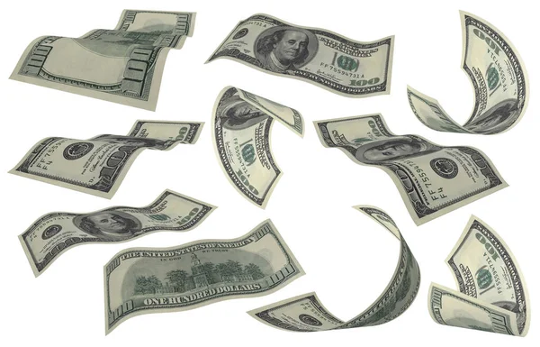 Dolar, Kağıt Para Seti, Amerikan Banknotu, Uçan Para, 3D Render
