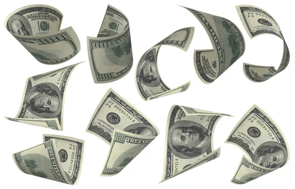 Dolar, Kağıt Para Seti, Amerikan Banknotu, Uçan Para, 3D Render