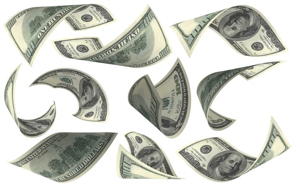 Dolar, Kağıt Para Seti, Amerikan Banknotu, Uçan Para, 3D Render