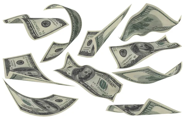 Dolar, Kağıt Para Seti, Amerikan Banknotu, Uçan Para, 3D Render