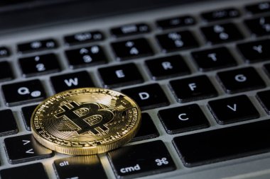 Bitcoins, Crypto Money, Dizüstü bilgisayardaki Bitcoin Aktarımları
